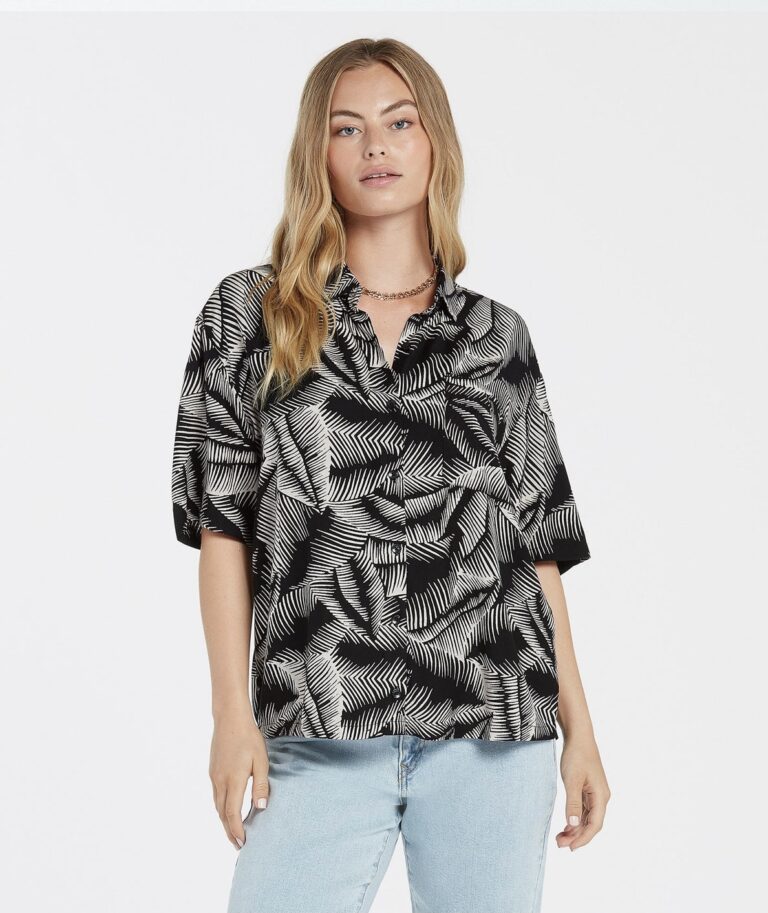 Volcom Stay Palm Hemd gr. L Damen schwarz