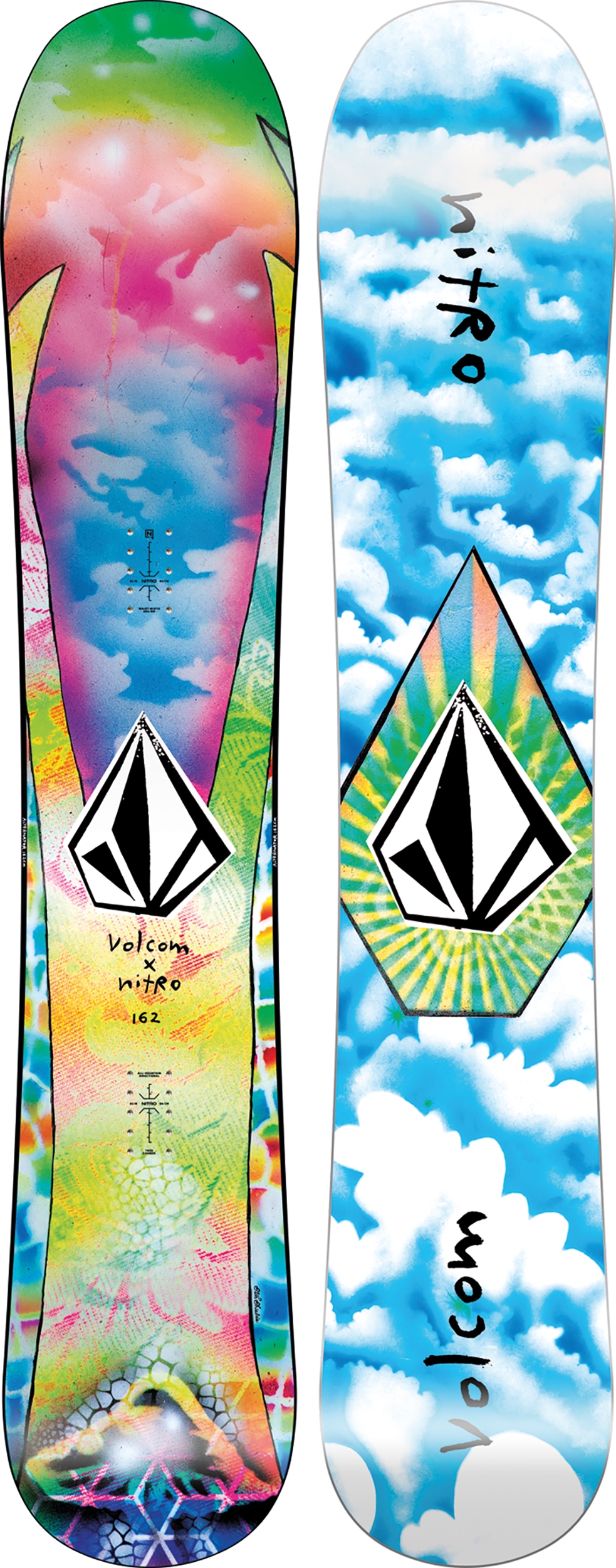 Nitro x Volcom Alternator Camber Snowboard 157cm (blau/gelb)