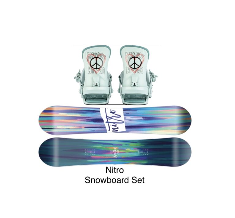 Nitro Lectra Brush Flat Out Rocker x Cosmic Snowboard Set 149cm