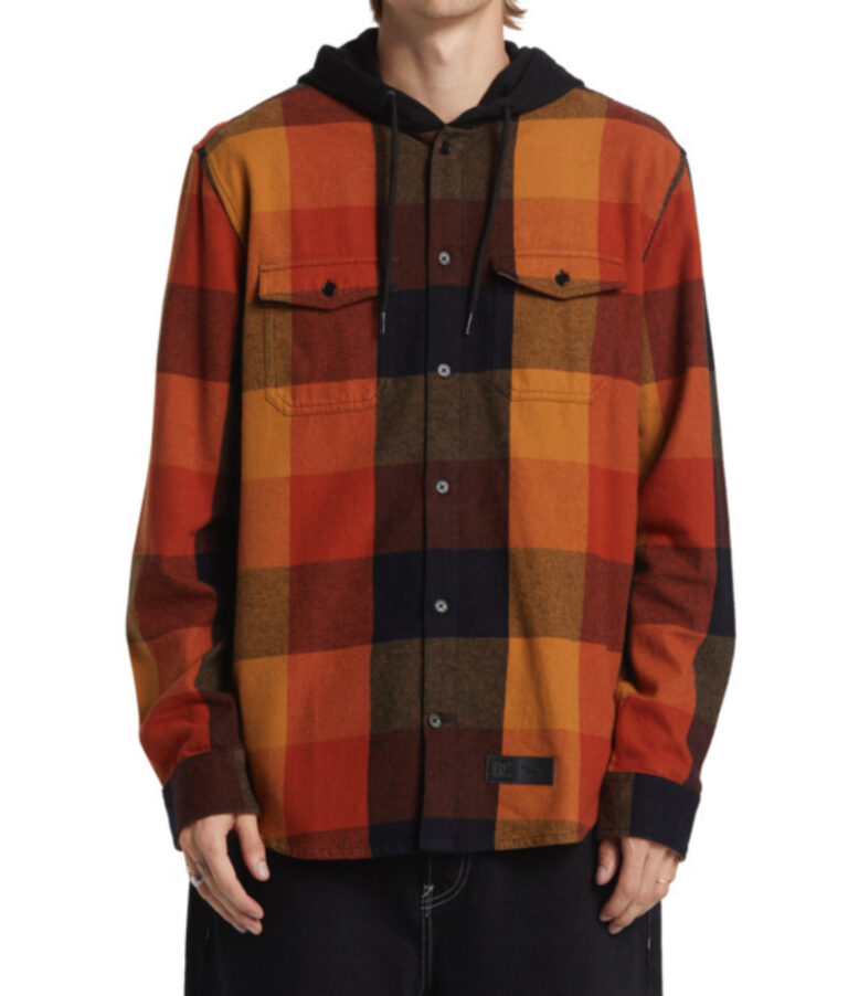 DC Shoes Ruckus Flannel Hemd Kapuze (braun/schwarz)