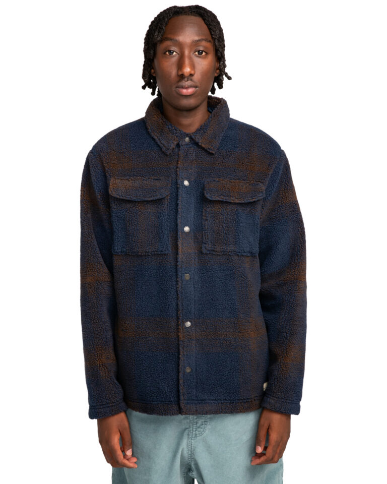 Element Hueco Fleece Overshirt Hemd (blau/braun)