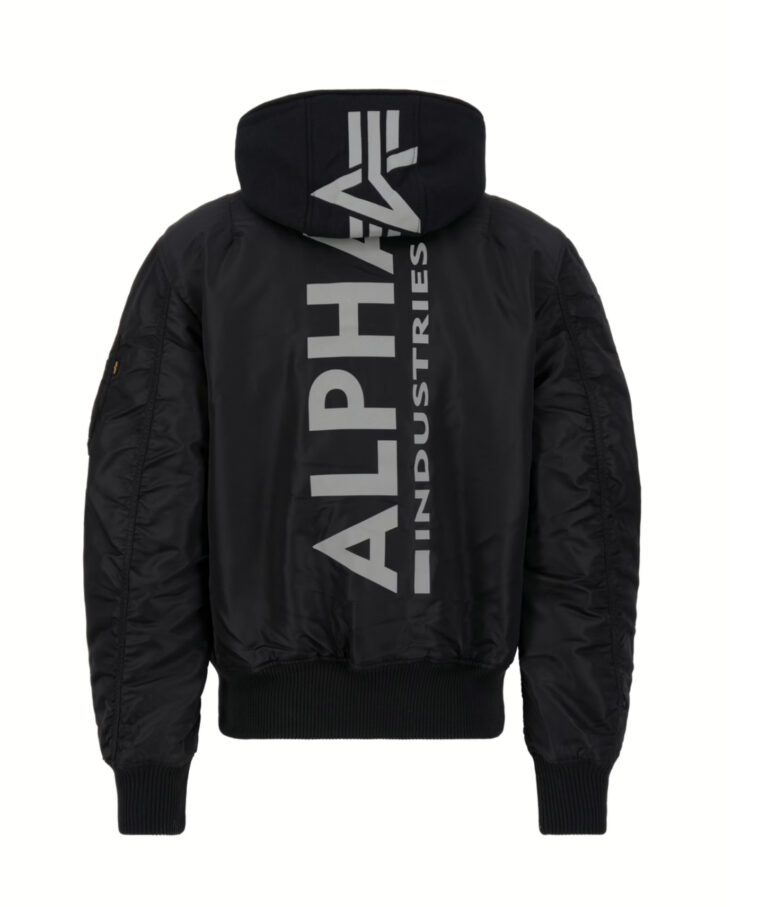 Alpha Industries MA 1 Kapuzen Bomberjacke Slim Fit (schwarz)